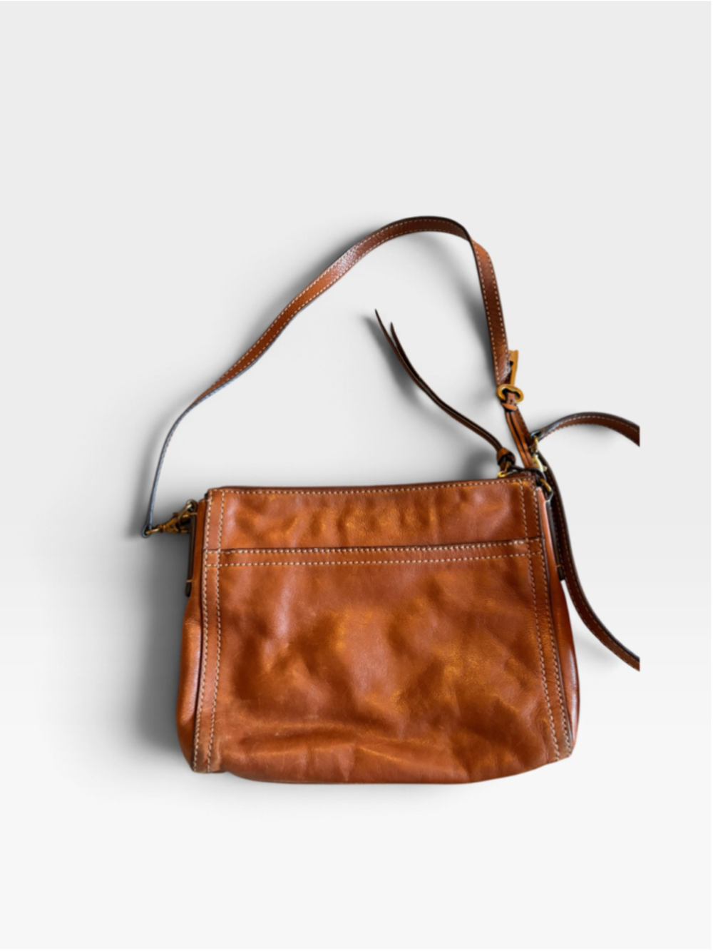 Fossil Emma Brown Leather Crossbody Bag Purse - Picture 2 of 7